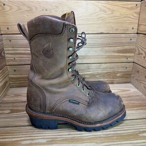Justin Men’s 10EE Logger Work Boots Steel Toe 447  Waterproof Lace Up Boots